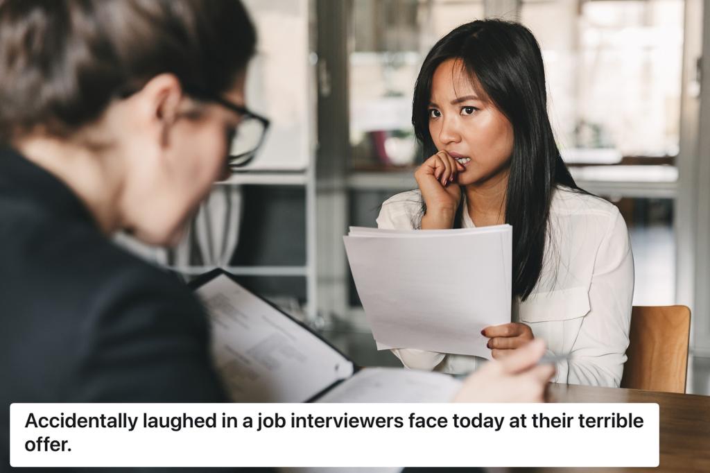 I went for a job interview - these crazy working conditions made me laugh out loud